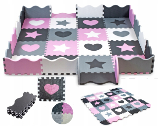 Mat Puzzle pena ružové srdce Safe XXL