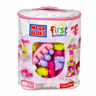Stavebnica - Mega Bloks Tehly 80 el. ružová taška CYP72 / DCH62