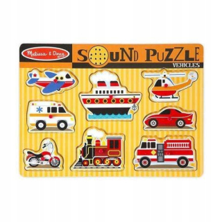 Melissa a Doug drevené Sound Puzzle Vehicle
