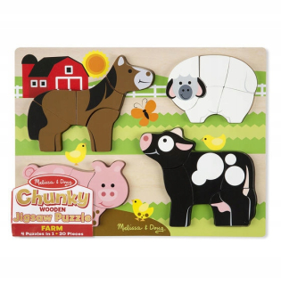 Melissa a Doug Puzzle drevené 4v1 Farm 20 El