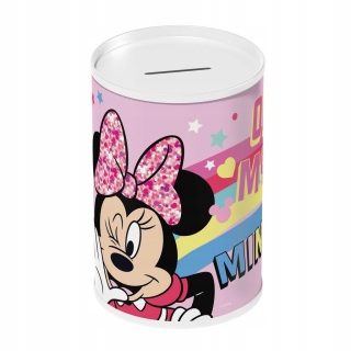 Detská pokladnička - Kovová prasiatka banka Minnie 15 x 10 cm môže
