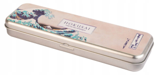 Hokusai Kanagawa vlnové kovové puzdro s pastelkami