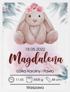 Obráz do detskej izby - Metrický obrázok A3 detský darčekový papier 300g