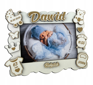 Fotorámik pre detičky - Detský rám Metryk pre fotografiu Grawer