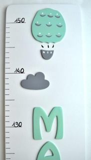 Meter na meranie výšky detí - Nástenné hodiny veľké 80-120 cm čierne 4 číslice