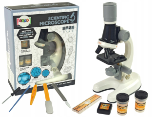 Detský mikroskop. Educational set. Biely