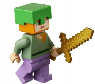 Minecraft -  Minifigúrka min089 m LEGO Minecraft Alex + meč