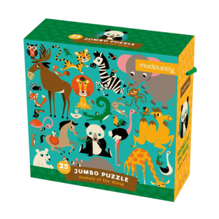 Mudpuppy podlahové Puzzle Jumbo zvieratá na svete