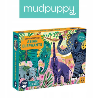 Mudpuppy: vzdelávacie puzzle Asian Elephants 7142