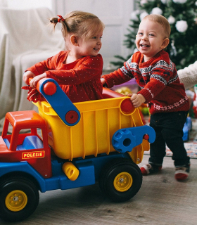 Pre darček! Brodivých vtákov obrovské nákladné auto sklápěč 74cm