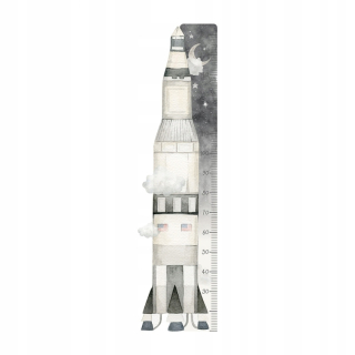 Destké samolepky - NÁLEPKA NA STENU PRE DETI RAKETA VÝŠKA