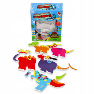 Water samolepiek Dinosaury Puzzle pena kúpeľ