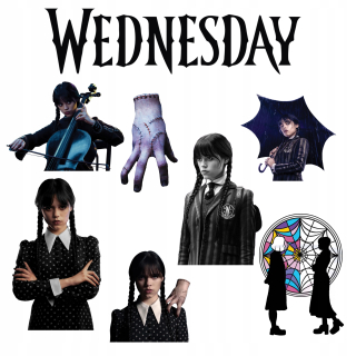 Samolepky do detskej izby - Nástenné nálepky veľké stredné addams z2