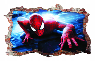 Samolepky do detskej izby - Nástenné nálepky spiderman otvor 115x75 cm