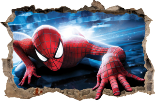 Destké samolepky - NÁLEPKY NA STENU Otvor SPIDERMAN 57 115x75 cm