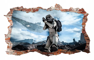 Samolepky do detskej izby - Nálepky na stenu Hole Star Wars 115x75 cm
