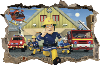 Samolepky do detskej izby - Hasič na stenu Hasič SAM 47 100x65 cm
