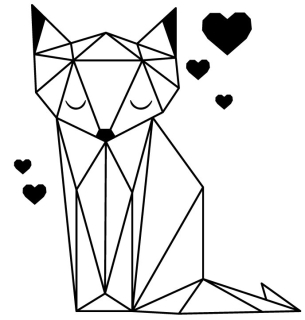 Samolepky do detskej izby - Geometrické nálepky na stenu Fox Fox 100 cm