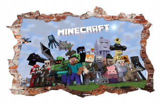 Samolepky do detskej izby - Minecraft Wall Stumpers Game Decoration 115x75 cm
