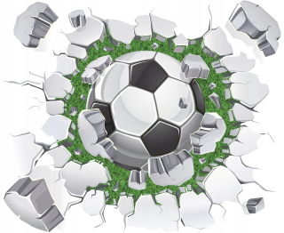 Samolepky do detskej izby - Nástenné nálepky 3D futbal v tehle