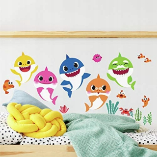BABY SHARK - Nálepky na stenu žralokov