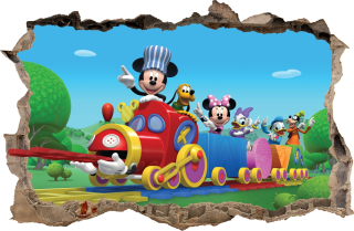 Destké samolepky - Nálepky na stenu vlak Mickey Mouse 56 100x65 cm