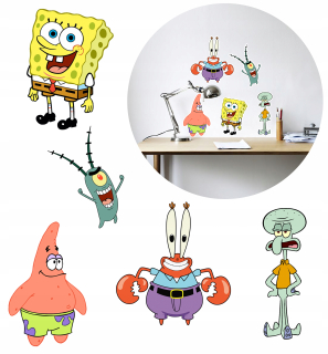 Samolepky do detskej izby - Nálepky na stenu laptop Spongebob atď. + Výber