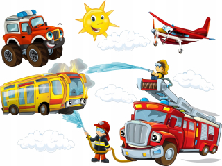 Destké samolepky - NÁLEPY NA STENU FIREMAN FIRE 50x100cm SP2
