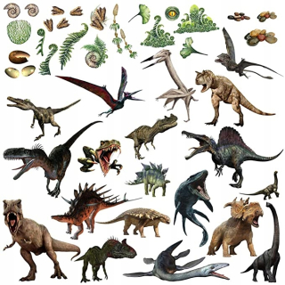 Samolepky do detskej izby - Nálepky na stenu dinosaurov 3 listy