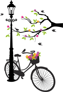 Samolepky do detskej izby - Nálepky na nálepku strom stromu bicykel Lantern Bird 200 cm