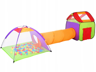 Detský domček, detský stan - IGLO STAN PRE DETSKÝ DOM S TUNELOM 3 IN1 + LOPTY