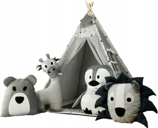 Detský domček, detský stan - Stan MADAGASCAR TIPI + 4 STABILIZÁTOR ZVIERAT