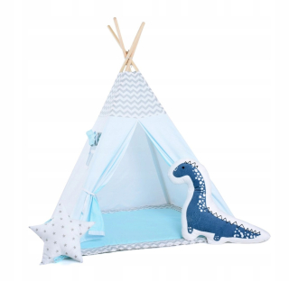 Tipi stanu modrý veterný štandardný dino set