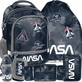 Školská taška, batoh - Nasa Space School Batchpack Set 5W1 čierna