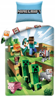 Minecraft - New Posteľné Minecraft 140x200 Bavlna Steve
