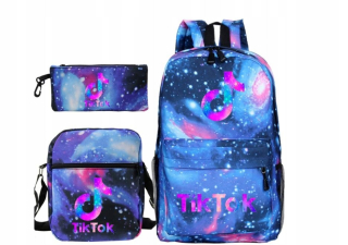 Školská taška - batoh, set, zostava - NOVÝ BACKPACK SET CASE CASE BAG TIK TOK