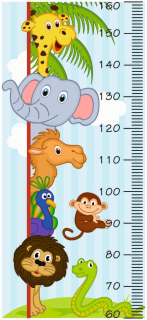 Meter na meranie výšky detí - Nástenné nálepky sivé balóny malé hviezdy