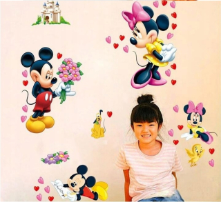Samolepky do detskej izby - Nálepka Mickey Mouse Disney Mouse Minnie Pluto