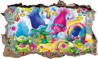Samolepky do detskej izby - Nálepka na plagáty Trolls - trole 3d xxxxxl č. 2