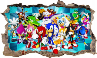 Samolepky do detskej izby - Nálepkový plagát pre stenu Sonic 3d xxxxxl č. 8