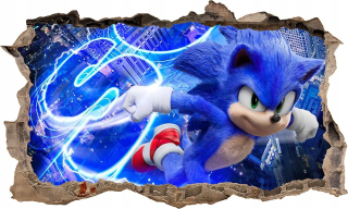 Samolepky do detskej izby - Nálepkový plagát pre stenu Sonic 3d XXXXXL