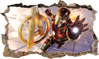 Samolepky do detskej izby - Nálepkový plagát pre Wall Avengers Iron Man č. 7