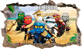 Samolepky do detskej izby - Nálepkový plagát pre nástenné lego ninjago 3d xxl č. 2