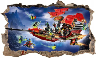 Samolepky do detskej izby - Nálepkový plagát pre nástenné lego ninjago 3d xxl č. 3