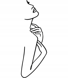 Destké samolepky - Art Line Wall Sticker Woman Sensual 32x94