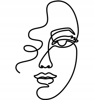 Destké samolepky - Nálepka na stenu Art Line Woman Face 60x94 cm