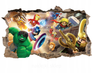 Samolepky do detskej izby - Lego Marvel Wall Sticker Avengers otvor