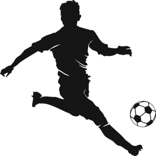 Destké samolepky - Futbalista s nálepkou na stenu 35 x 35 cm