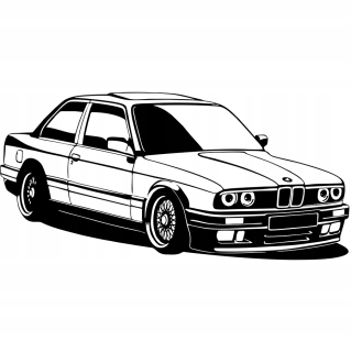 Samolepky do detskej izby - Nástenná nálepka BMW Classic 90x187 cm