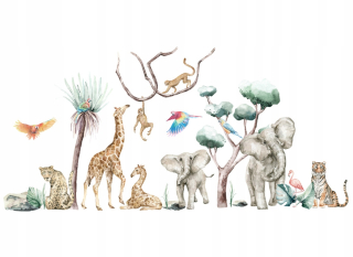 Destké samolepky - Nálepka na stenu Savanna Spirit Animals L